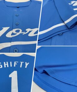 Alternative view of Custom Light Blue White Authentic Baseball Jersey