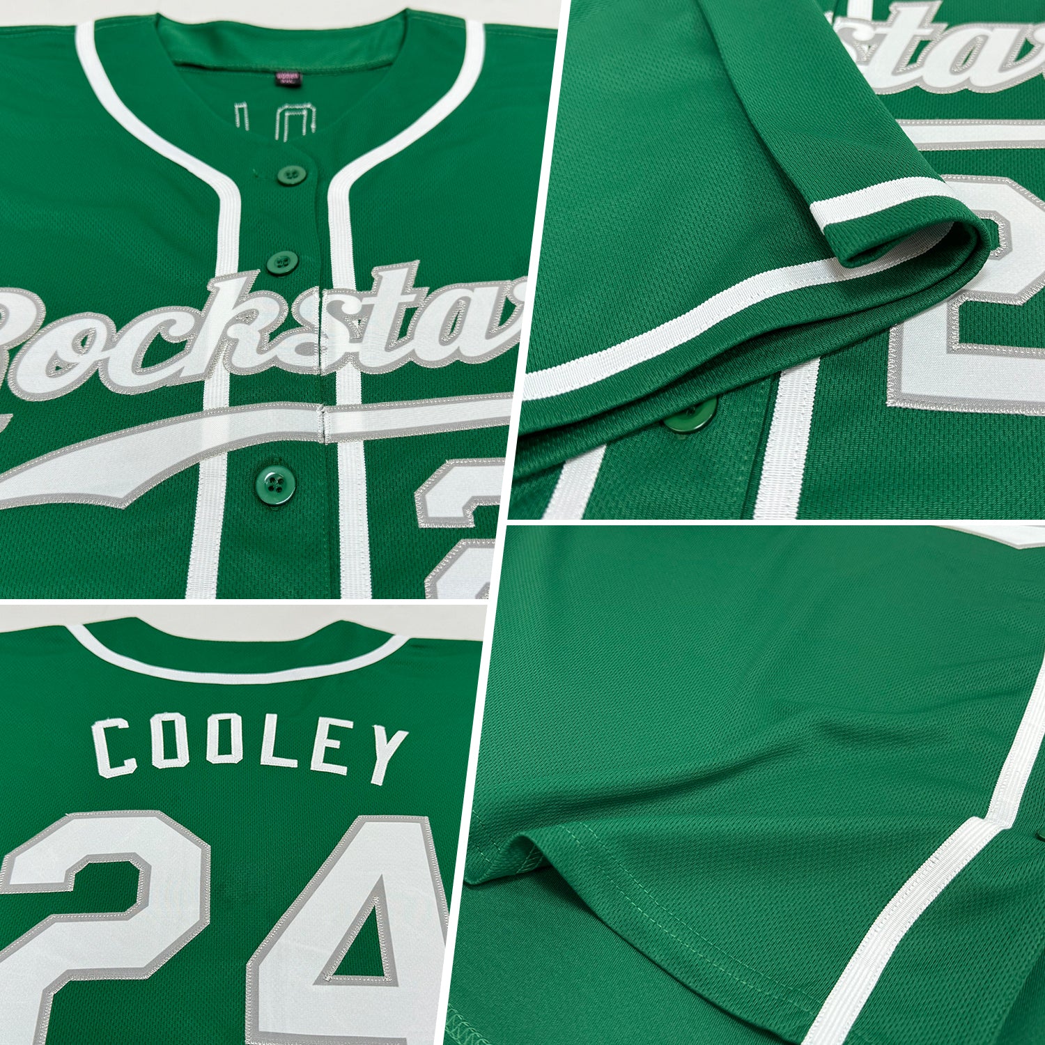 Custom Kelly Green White-Gray Authentic St. Patrick's Day Baseball Jersey - Image 2