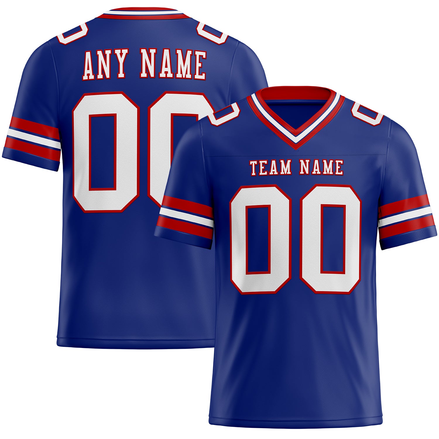 Custom Royal White-Red Authentic Football Jersey