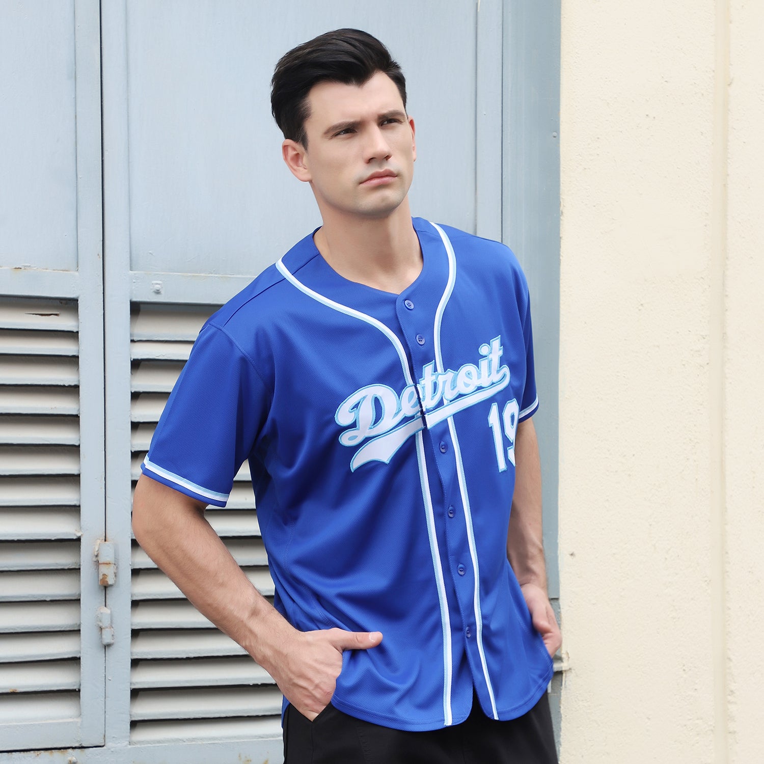 Custom Royal White-Light Blue Baseball Jersey - Image 2