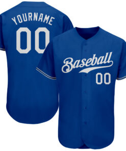 Custom Royal White Authentic Baseball Jersey